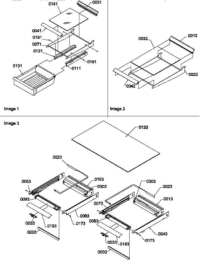 Amana TR518ITAL-P1183712WL shelving assemblies diagram