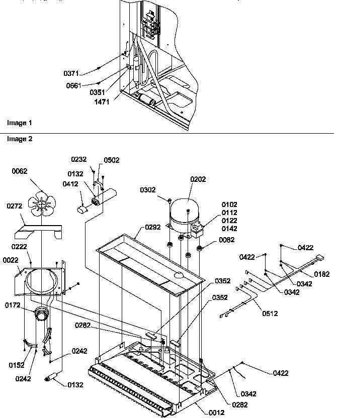 Amana TR518ITAL-P1183712WL machine compartment diagram