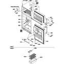 Amana TW518SL-P1180807WL door, hinges and accessories diagram