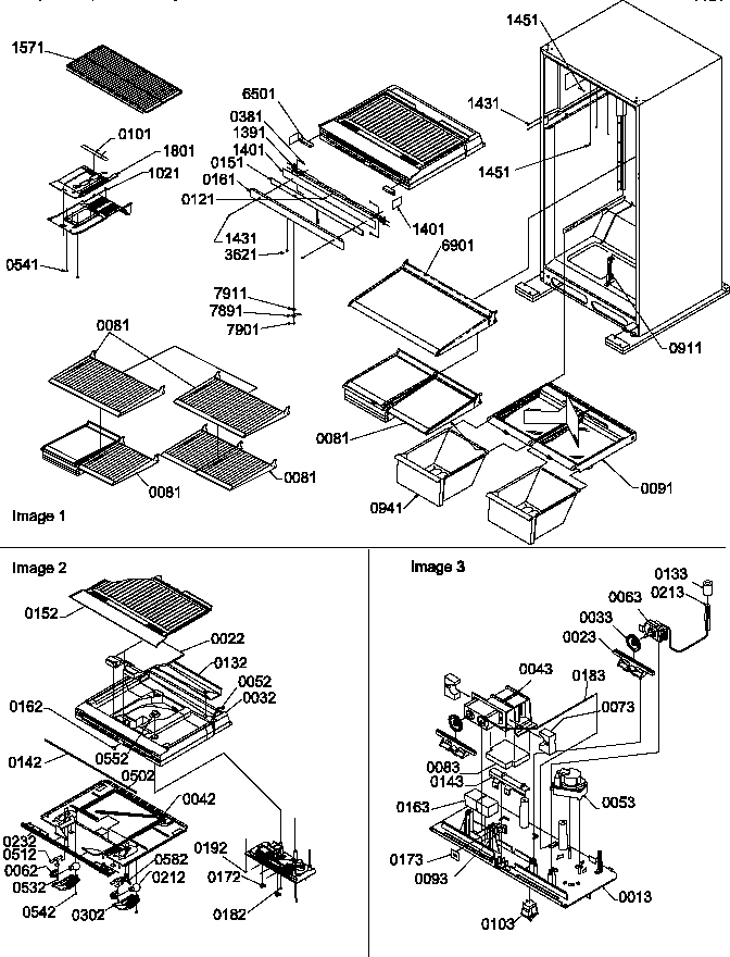 Amana TR518ITVW-P1180808WW interior cabinet and drain block assembly diagram