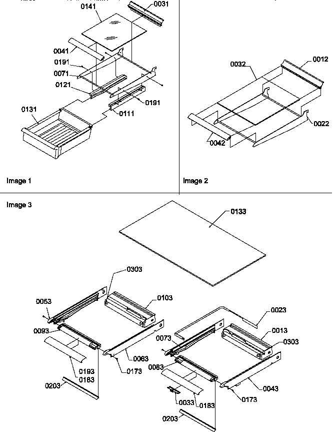 Amana TR518ITVW-P1180808WW shelving assemblies diagram