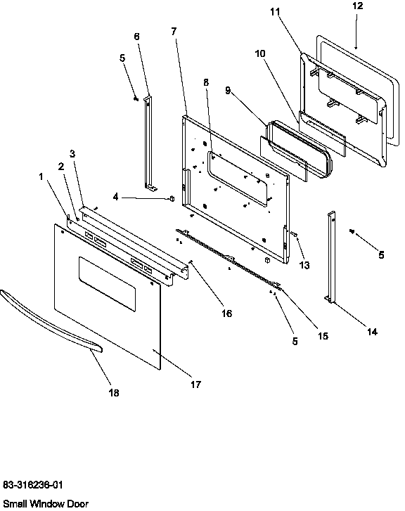 Amana ARR6300WW/P1143414NWW oven door diagram
