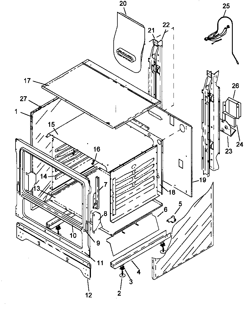 Amana RBK26AA5-P1143003NL cabinet assy diagram
