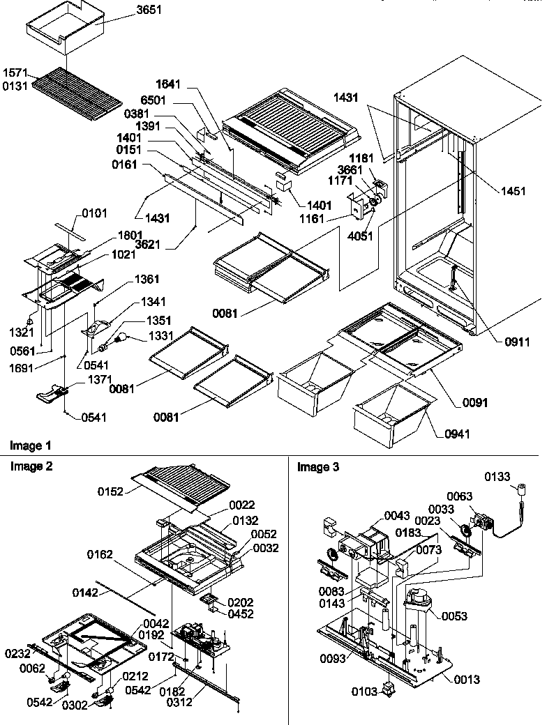 Amana TG18VL-P1194605WL interior cabinet and drain block assembly diagram