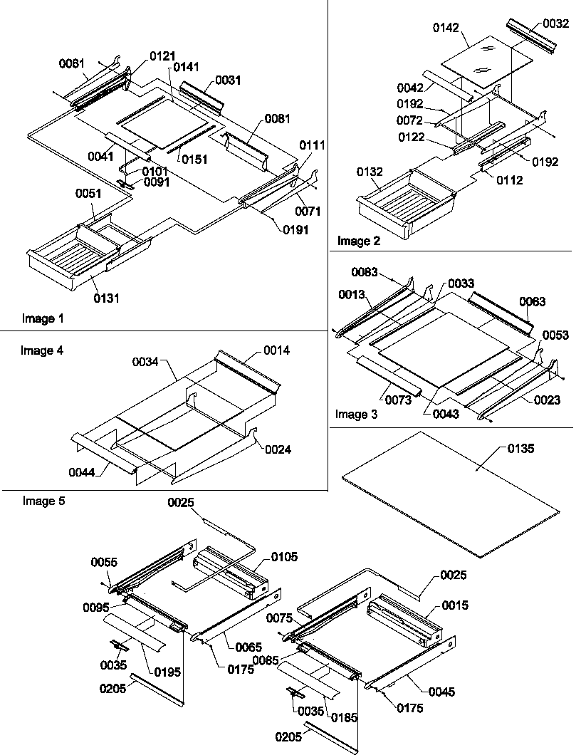 Amana TG18VL-P1194605WL shelving assemblies diagram