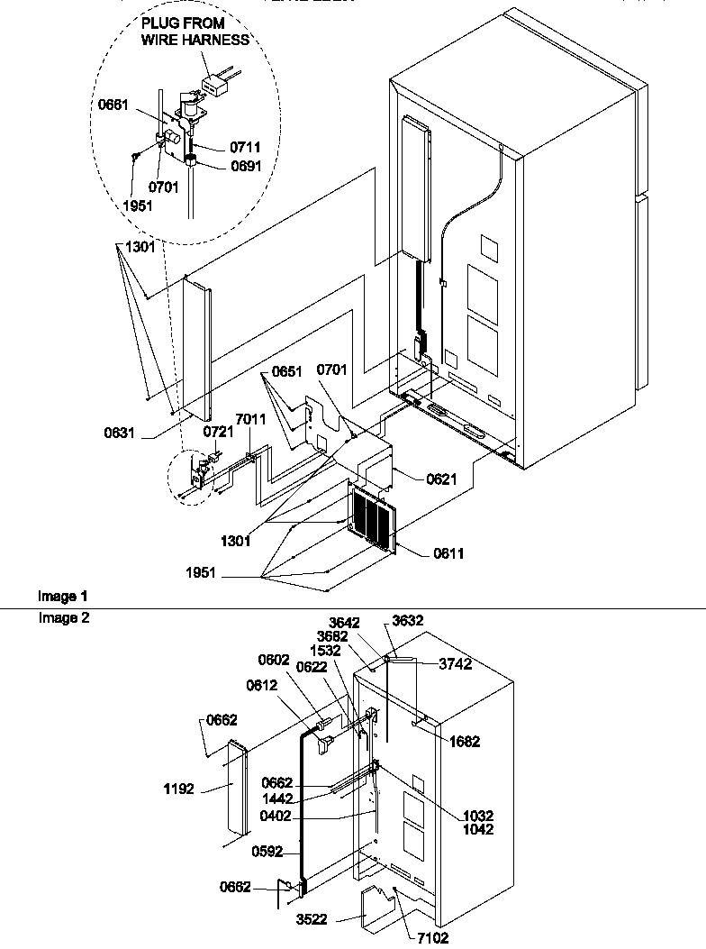 Amana TG18VL-P1194605WL cabinet back diagram