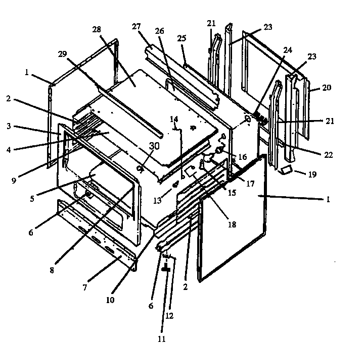 Amana GBE22AA0PT/P1142465NW cabinet assy diagram