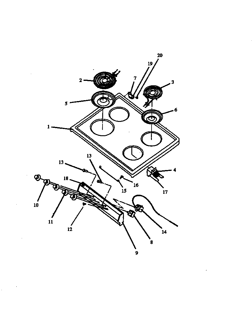 Amana GBE22AA0PT/P1142465NW main top assy diagram