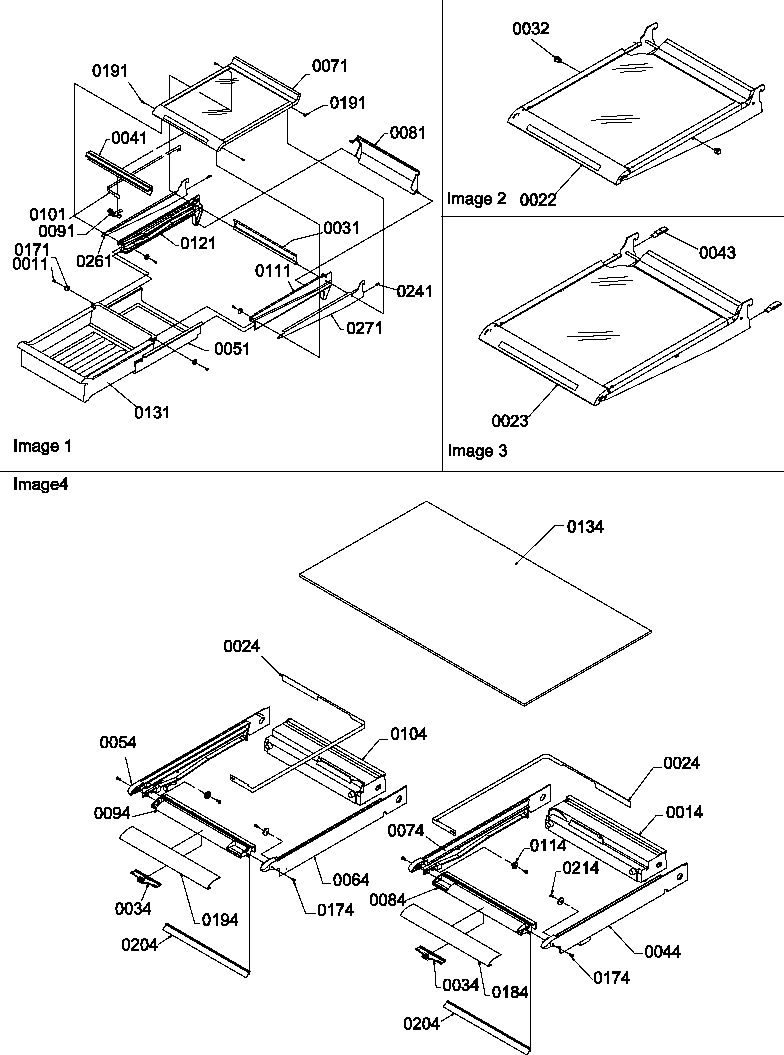 Amana TR25VL-P1196404WL shelving assemblies diagram