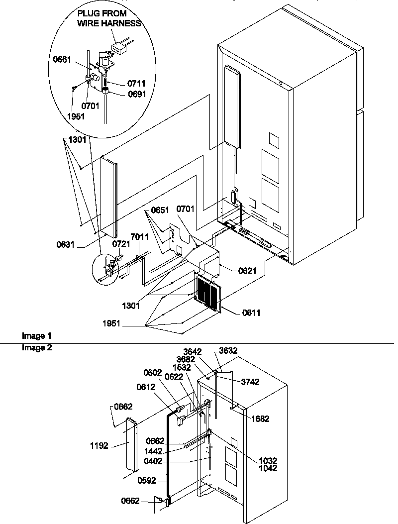 Amana TR25VL-P1196404WL cabinet back diagram