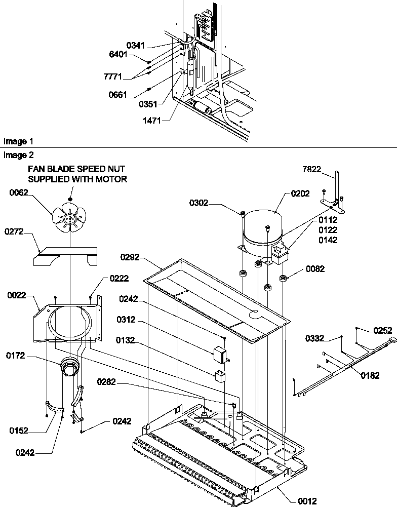 Amana TR25VL-P1196404WL machine compartment diagram