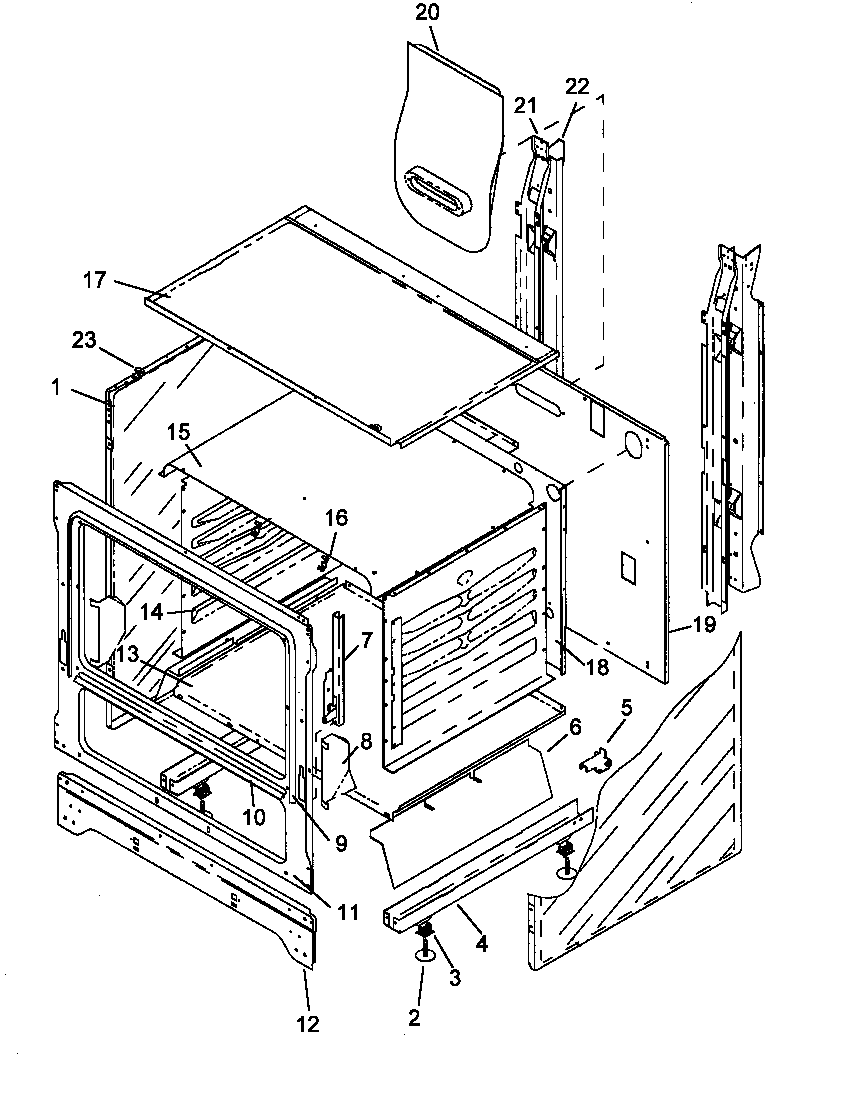 Amana RBP26AA5/P1143041NL cabinet assy diagram