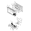 Amana SBK28FG0/P1142788NW oven door and backguard assy diagram