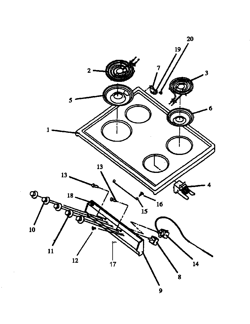 Amana SBE22AA0/P1142435NW main top assy diagram