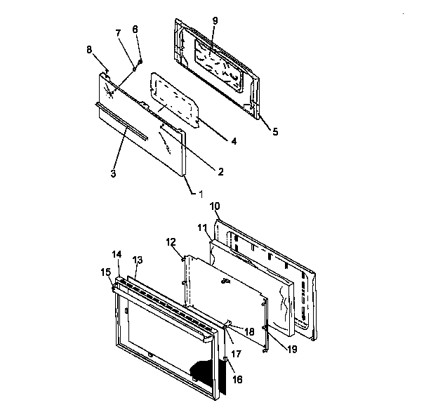 Amana SBE22AA0/P1142435NW oven door assy diagram