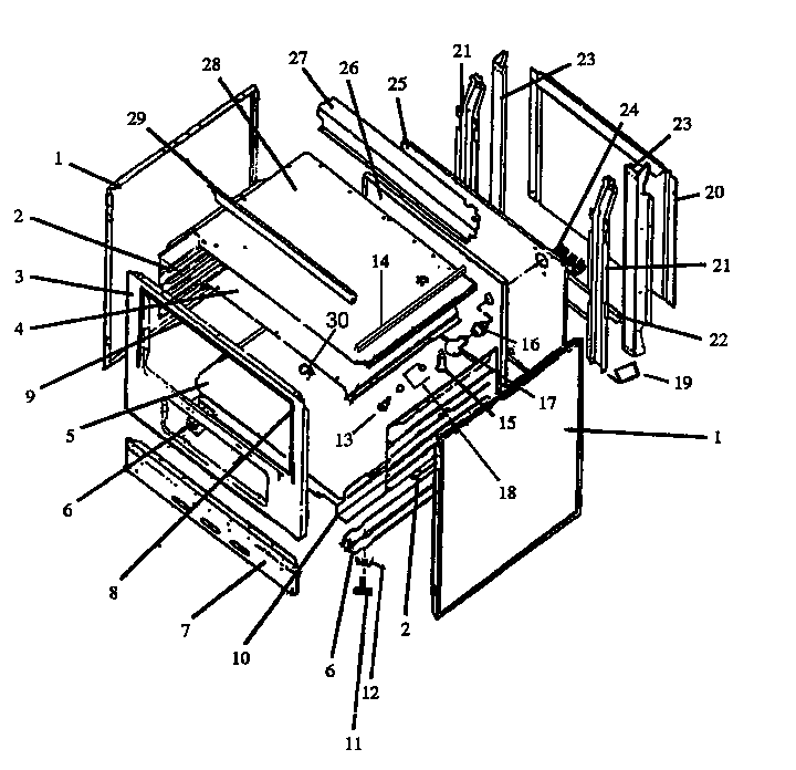 Caloric EBE22AA5-P1142459NL cabinet assy diagram