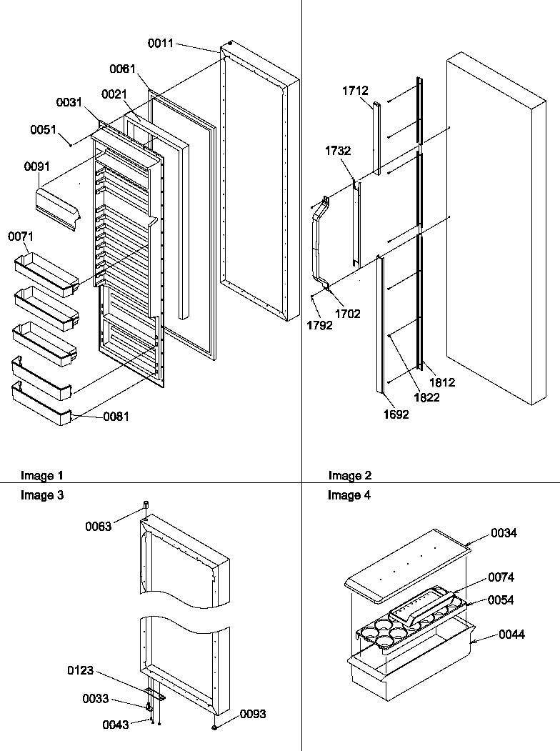 Amana GSGD21B-P1193905WW refrigerator door and accessories diagram