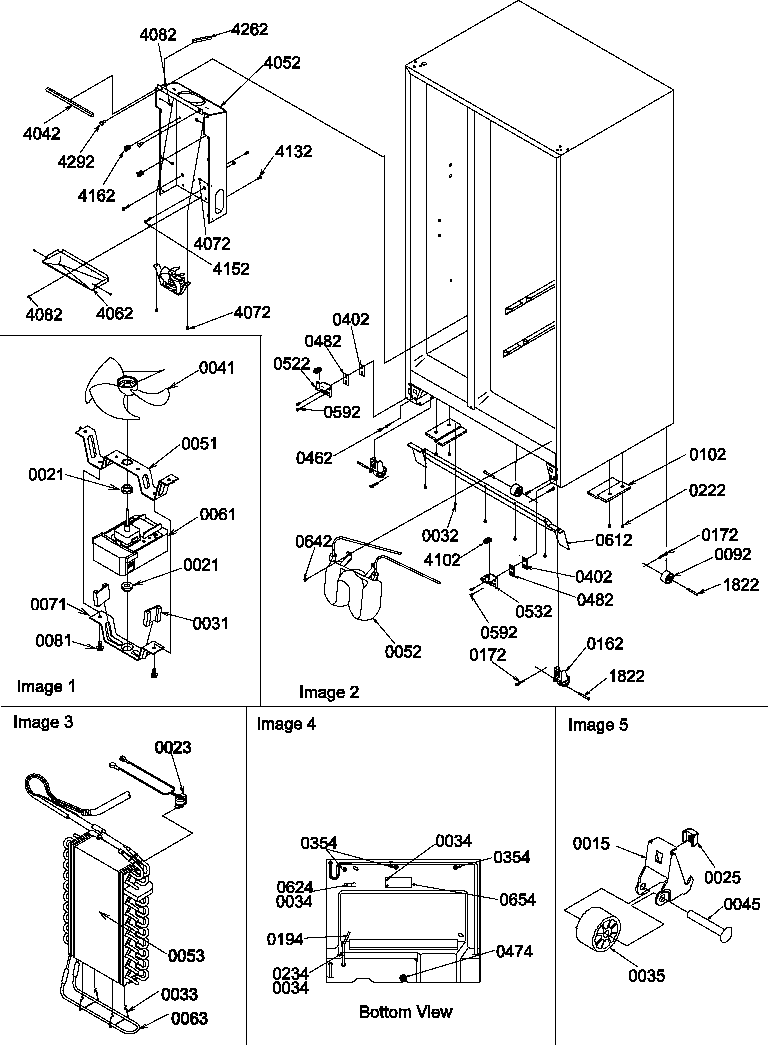 Amana GSGD21B-P1193905WW drain system, rollers, and evaporator diagram