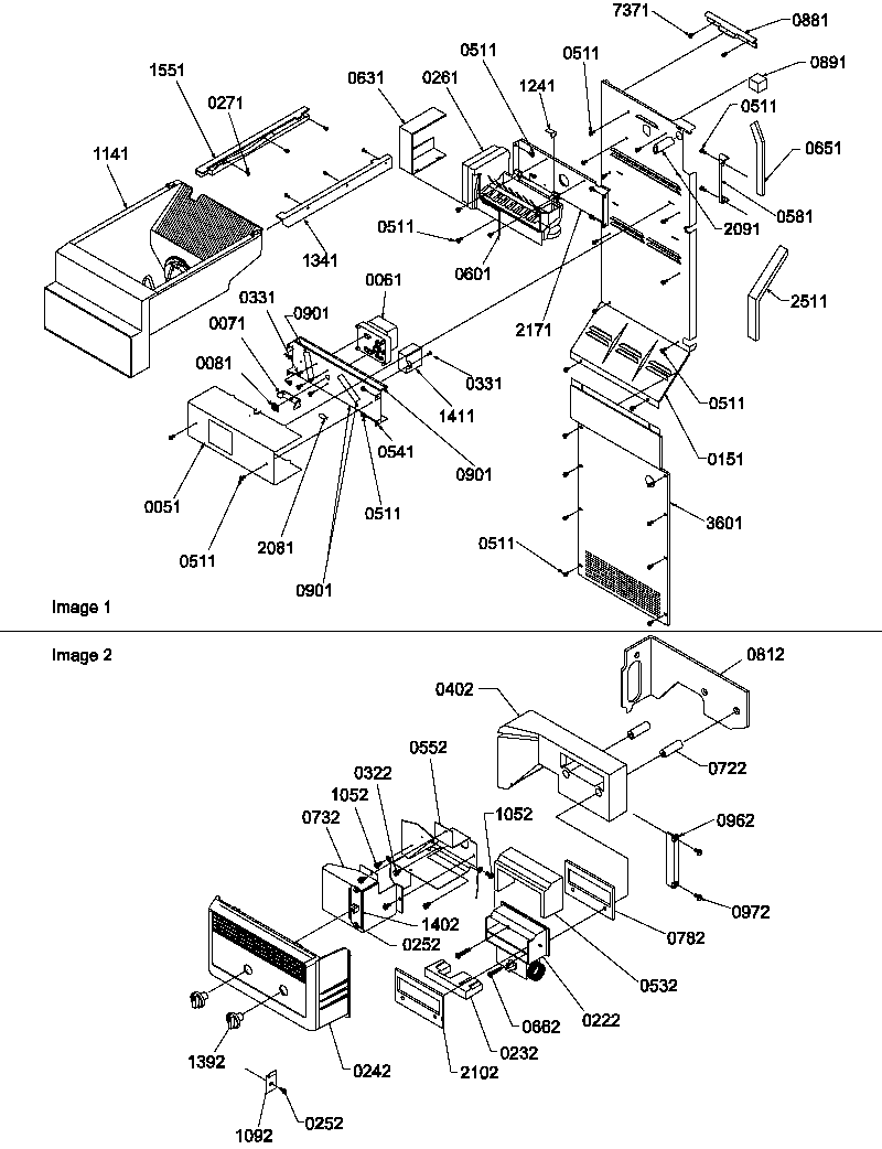 Amana GSGD21B-P1193905WW ice maker/control assy diagram
