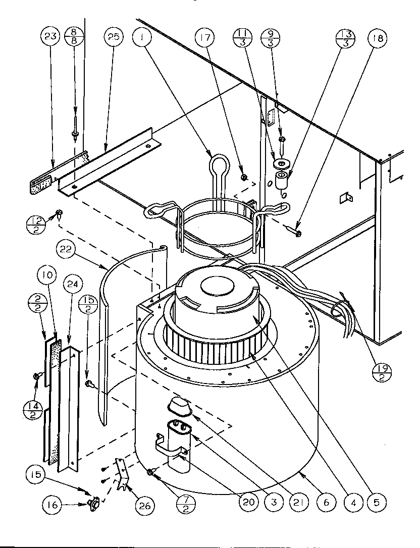 Amana GSI070D35A/P1160002F blower assembly diagram