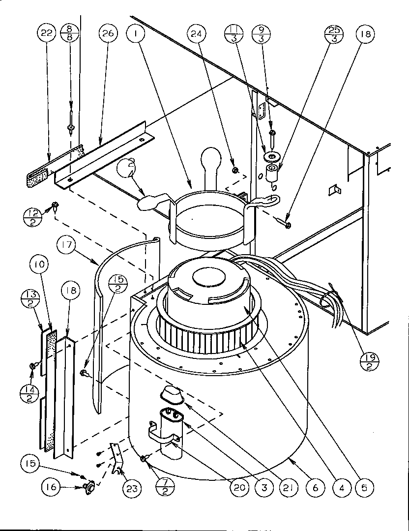 Amana GSI070D35A/P1160002F blower assembly diagram
