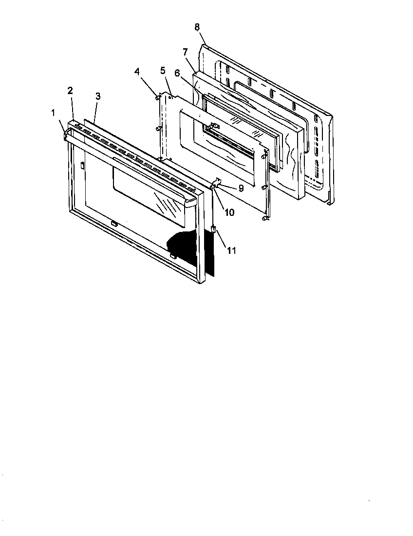 Caloric RLS358UWOF/P1142765NW oven door diagram