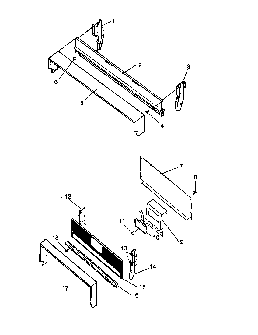 Caloric SBK29FA0/P1142789NW backguard assy diagram