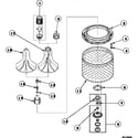 Amana LW8201L2-PLW8201L2 agitator, drive bell, seal kit, washtub and hub (cw4202w2/pcw4202w2) (cw8202w2/pcw8202w2) (cw8203w2/pcw8203w2) (cw8413w2/pcw8413w2) (lw4203l2/plw4203l2) (lw4203w2/plw4203w2) (lw6001w2/plw6001w2) (lw6143lm/plw6143lm) (lw6143wm/plw6143wm) (lw6153lm/plw6153l diagram