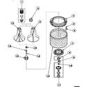 Amana LW8201L2-PLW8201L2 agitator, drive bell, seal kit, washtub and hub (cw4202w2/pcw4202w2) (cw8202w2/pcw8202w2) (cw8203w2/pcw8203w2) (cw8413w2/pcw8413w2) (lw4203l2/plw4203l2) (lw4203w2/plw4203w2) (lw6001w2/plw6001w2) (lw6143lm/plw6143lm) (lw6143wm/plw6143wm) (lw6153lm/plw6153l diagram