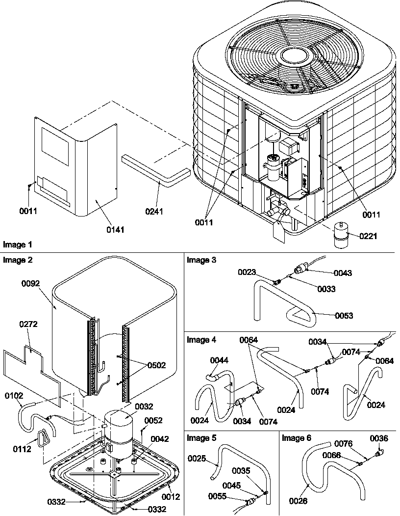 Amana RCC42A2B/P1218506C control cover/compressor/tubing diagram