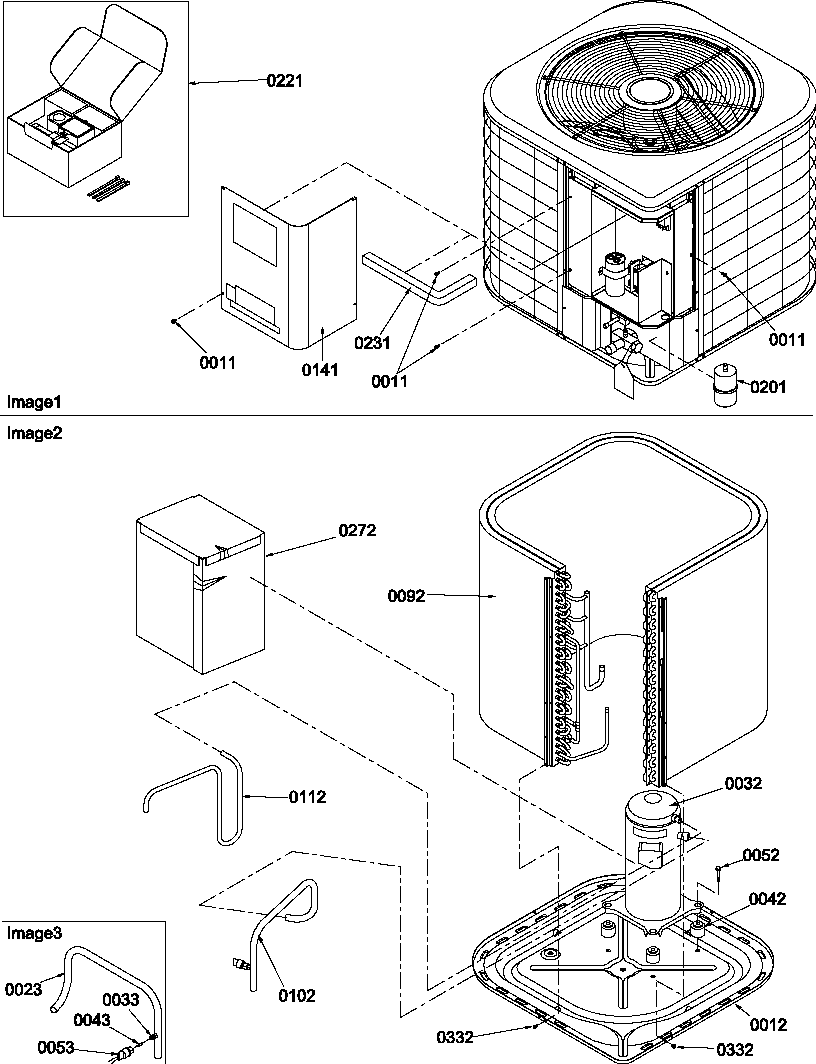 Amana RCE42A2A/P1218704C control cover/compressor/tubing diagram