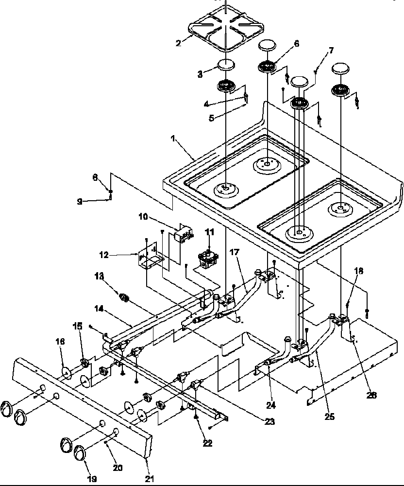 Amana ARG7300WW-P1143320NWW main top diagram