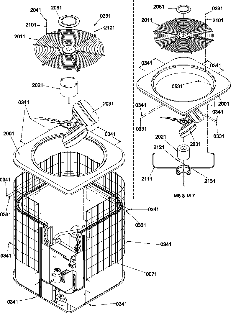 Amana RHA48A2B/P1218808C outer cabinet/fan diagram