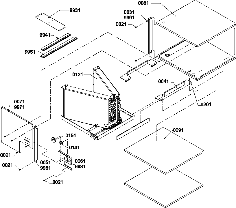 Amana CHF24TCC/P1210912C cabinet diagram