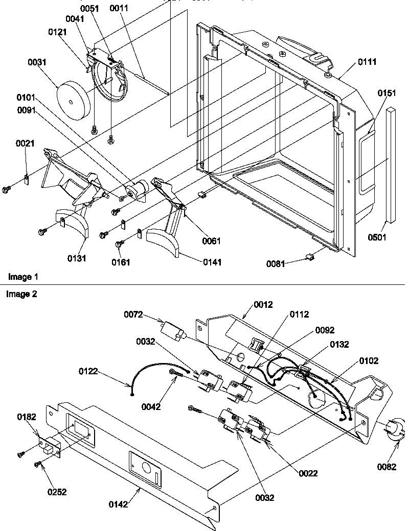 Amana SCD22TBL-P1303511WL ice & water cavity and electronic bracket assy diagram