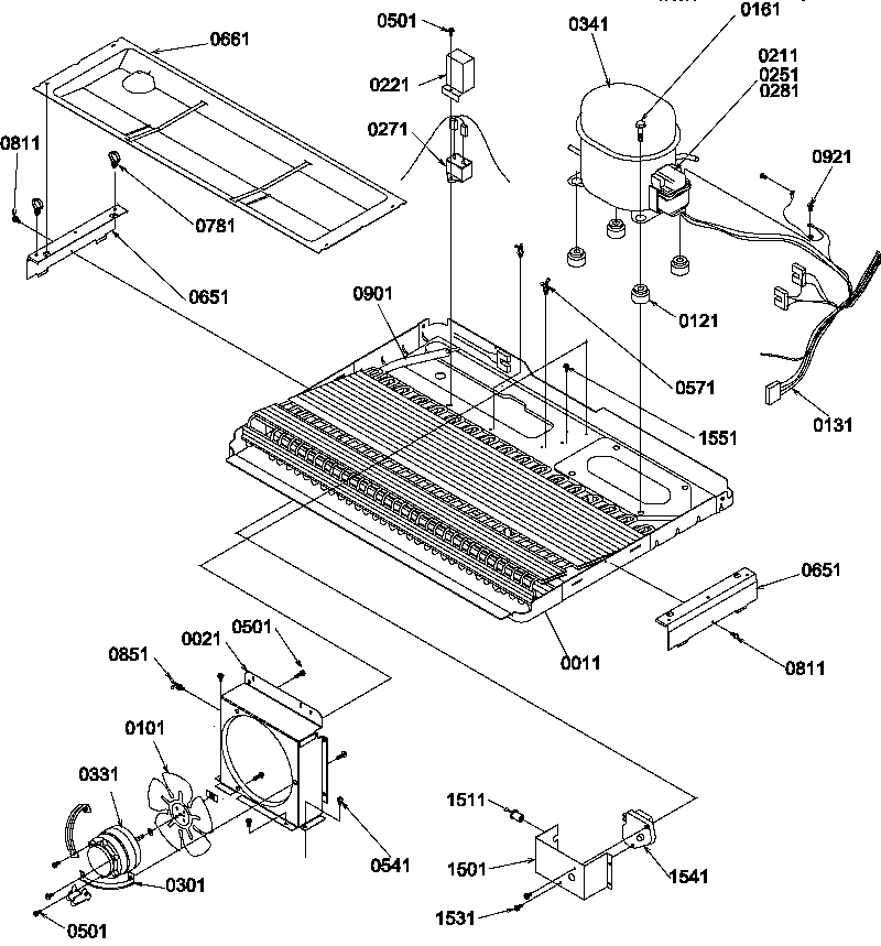 Amana SCD22TBL-P1303511WL machine compartment diagram