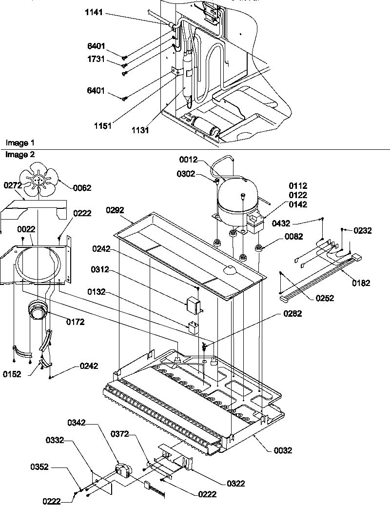 Amana BM20TBW-P1305801WW machine compartment assembly diagram