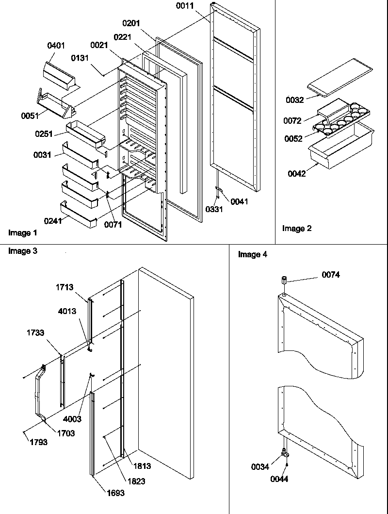 Amana SCD25TBL-P1190428WL refrigerator door and accessories diagram