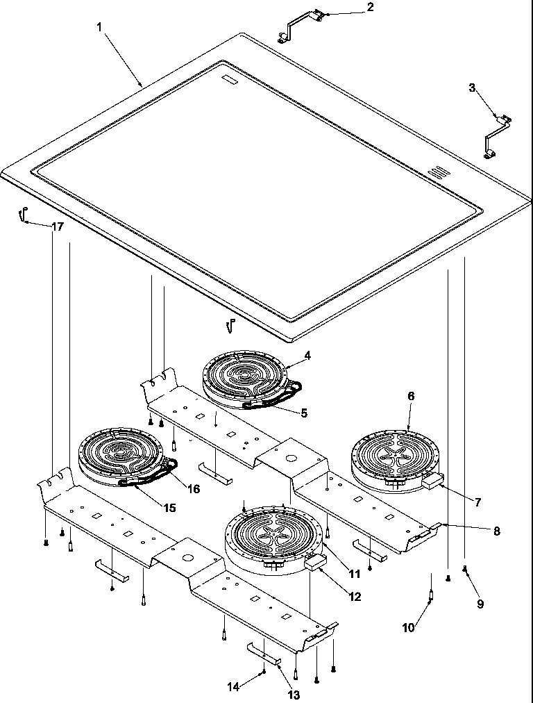 Amana ARHSC8750WW/P1130651NWW main top diagram