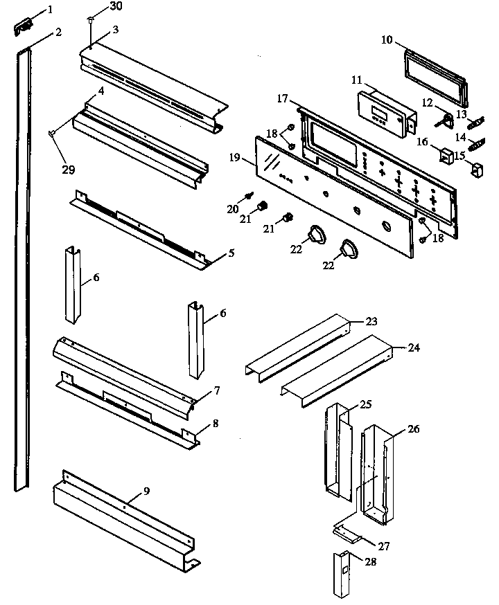 Amana AOR27DEW-P1132341NW control panel/trim diagram