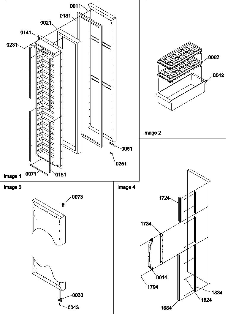 Amana SX322S2W-P1307302WW freezer door and accessories diagram