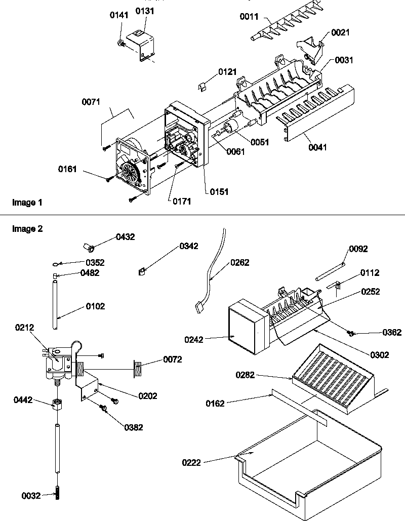 Amana SX322S2W-P1307302WW ice maker parts and add on ice maker kit diagram