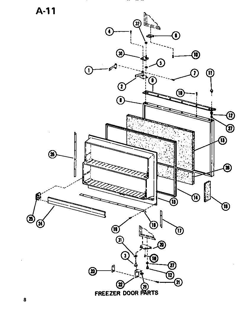 Amana BC20EL-P747026WL freezer door diagram