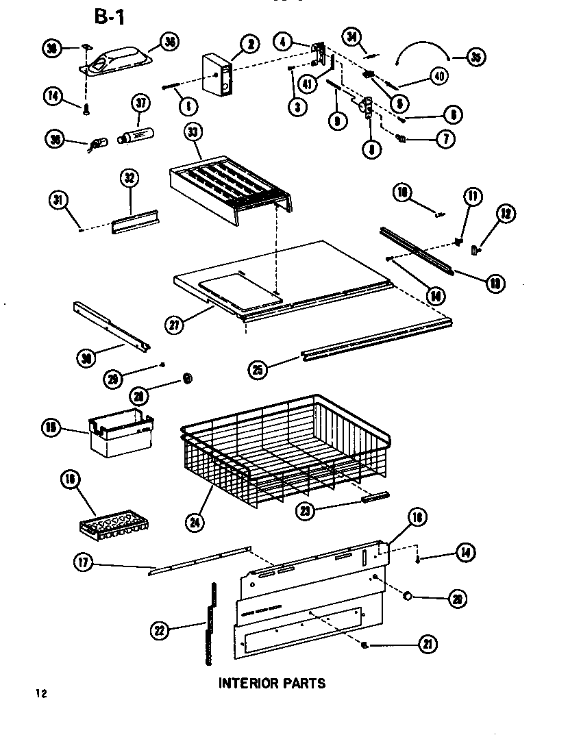 Amana BC20EL-P747026WL freezer shelves diagram