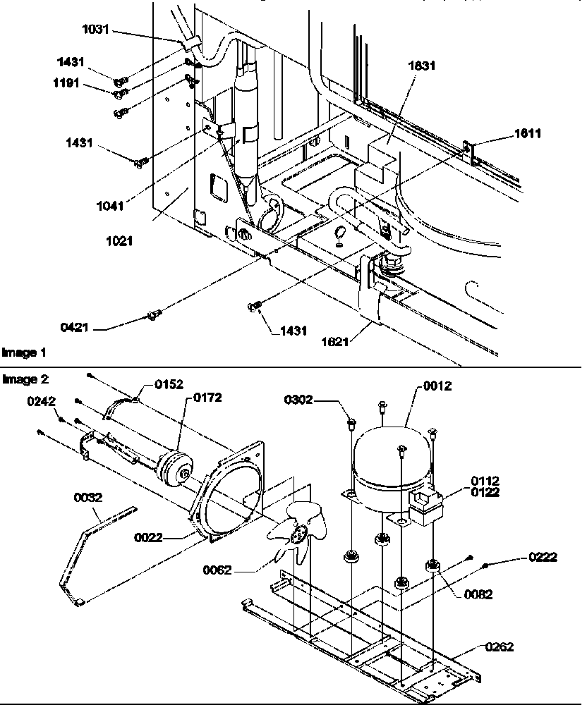 Amana BXF19TW-P1311901WW machine compartment assembly diagram