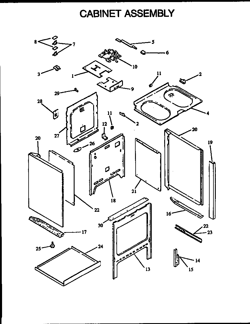 Amana ARS635/P1113801S cabinet asssembly diagram