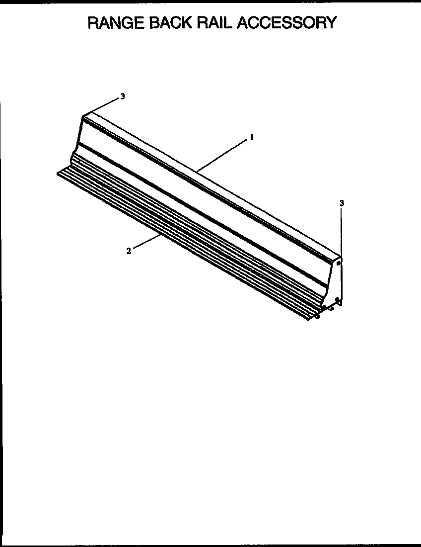Amana ARS635/P1113801S range back rail accessory diagram