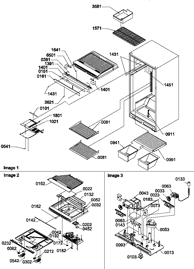 Amana TMI17TB-P1306001WW interior cabinet and drain block assembly diagram