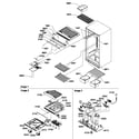 Amana TMI17TB-P1306001WW interior cabinet and drain block assembly diagram