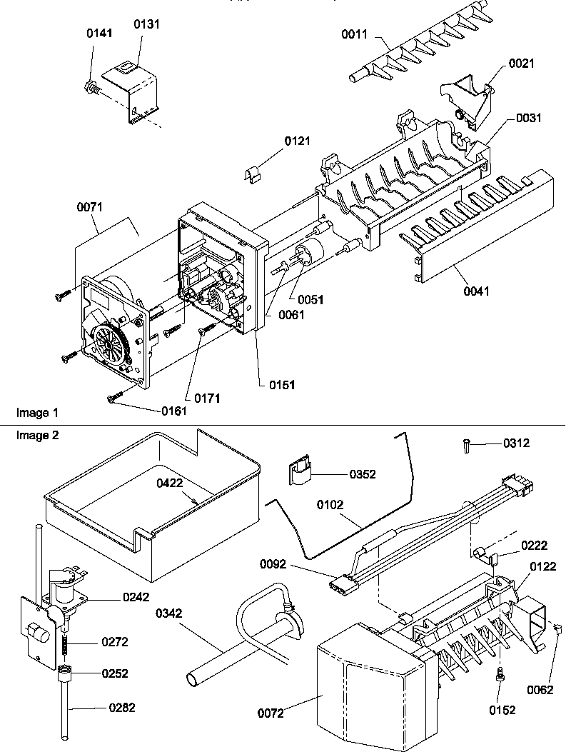 Amana TMI17TB-P1306001WW ice maker assemblies and parts diagram
